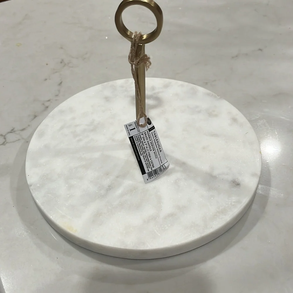 Marble Server with Brass Handle/NWT